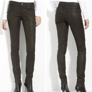 Habitual Alice High Waist Coated Skinny Jeans in Brown, Slim Fit w/ Stretch.